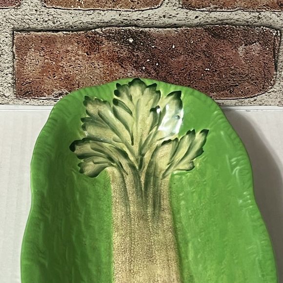 Beswick Ware Ceramic Celery Dish Boat #220 Made in England Green Basket Weave - Picture 10 of 17